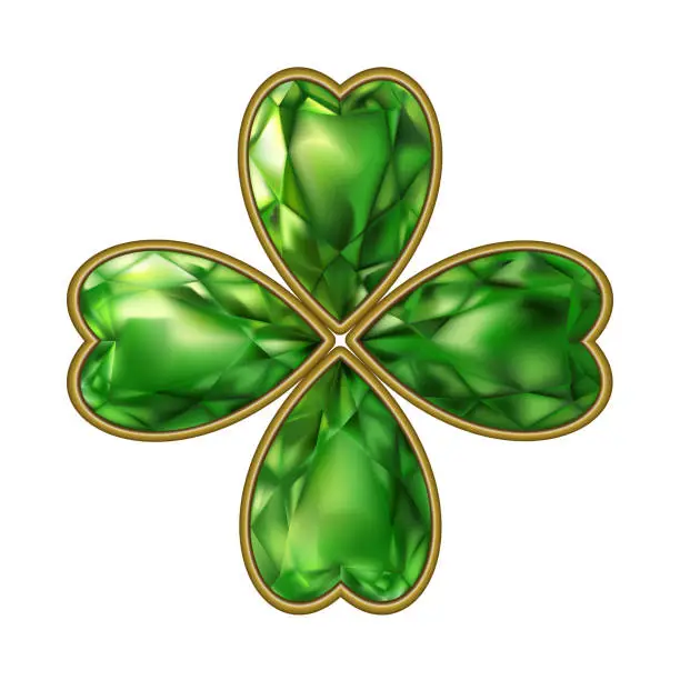 Clover.. Jewelry. Bijou. Vector on white background. St. Patrick's Day