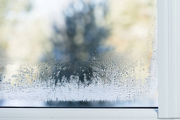 istock Double glazed PVC window Condensation on the glass 923217846