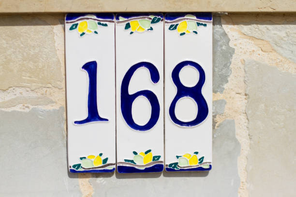 istock Italy: Colorful Ceramic Number 168 Street Address Tile 923222318