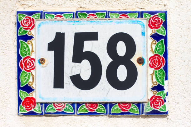 istock Italy: Colorful Ceramic Number 158 Street Address Tile 923225204