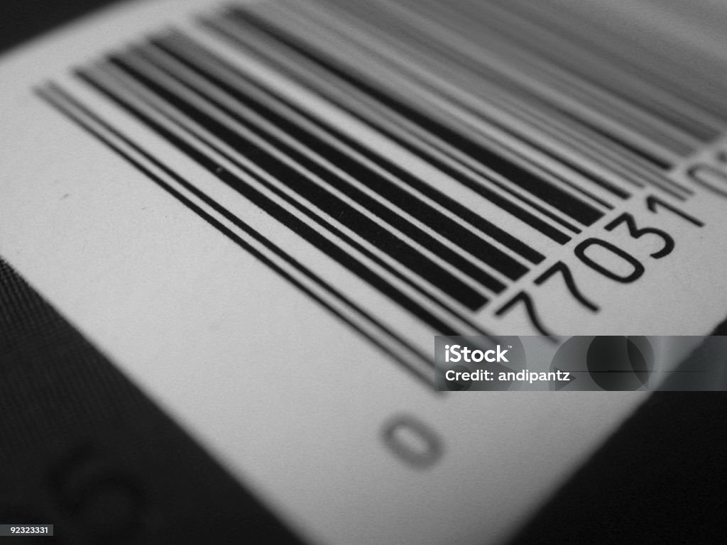 Black and white closeup abstract photo of a barcode  Bar Code Stock Photo