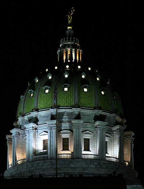 istock Pennsylvania - Harrisburg capitol building at night 92323638