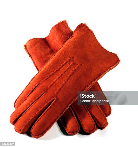 Orangefarbenes Leder Handschuhe Isoliert Auf Weißem Hintergrund Stockfoto und mehr Bilder von Handschuh