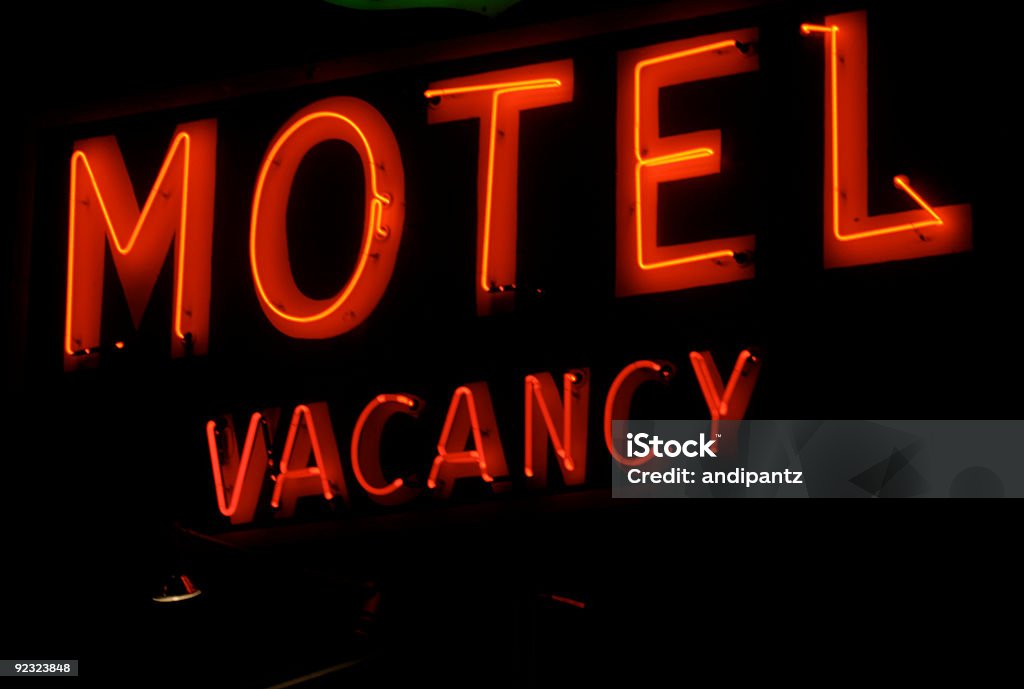 Motel Camere in affitto - Foto stock royalty-free di Neon