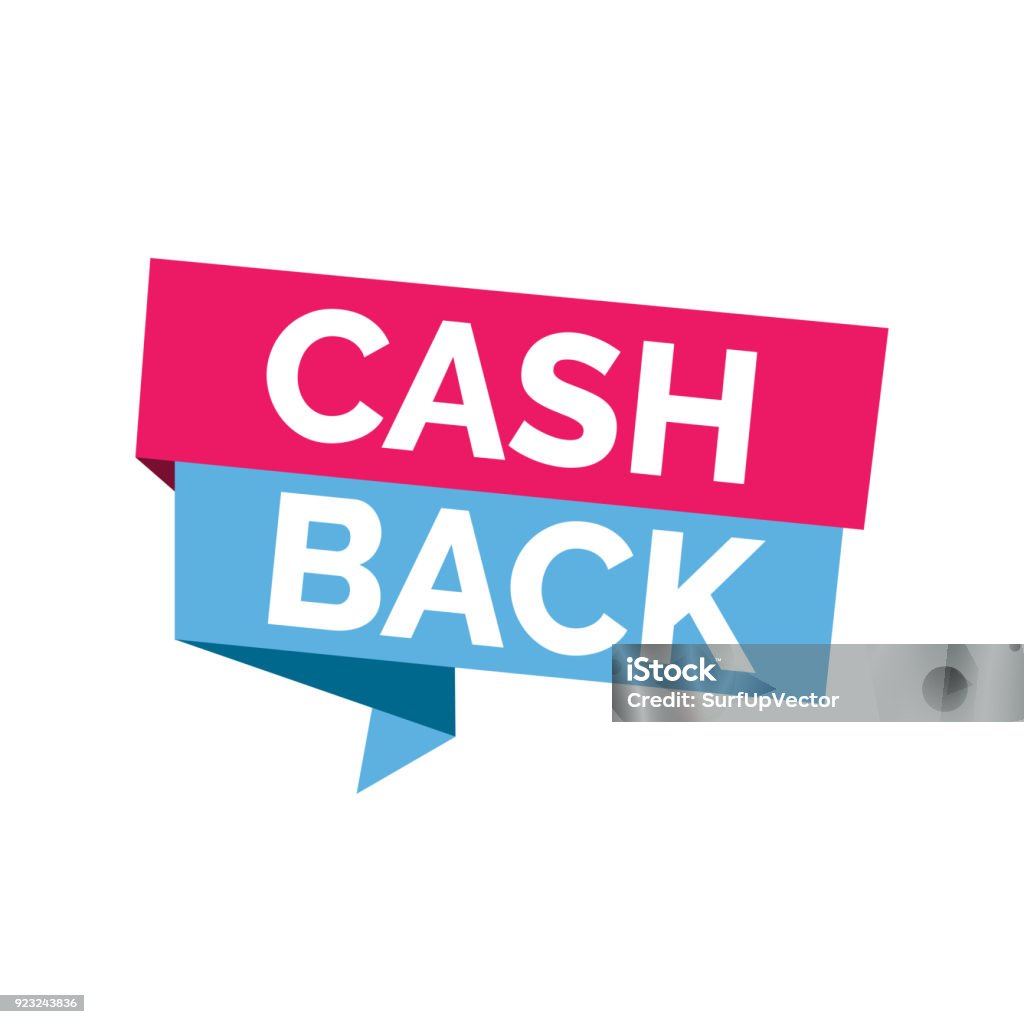 Cash-back-Schriftzug auf hellen Bändern - Lizenzfrei Geben Vektorgrafik