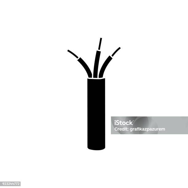 Electric Cable Icon Wire Icon Vector Illustration Stock Illustration - Download Image Now