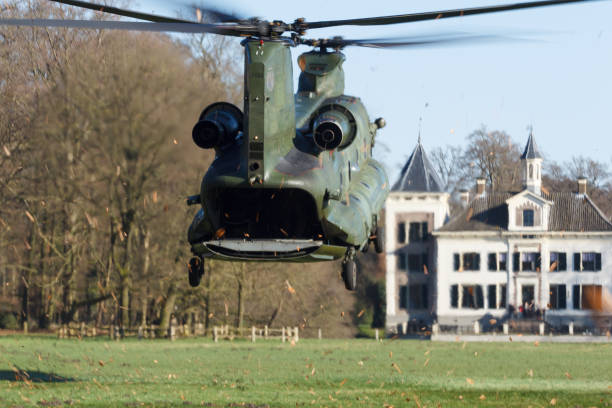 片脚オランダ陸軍と空軍でチヌーク ヘリコプターします。 - military airplane helicopter military boeing vertol chinook ストックフォトと画像