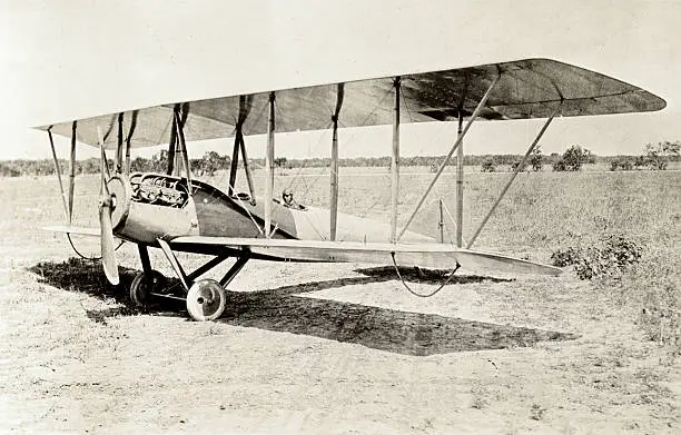 Vintage photo of an old bi-plane.