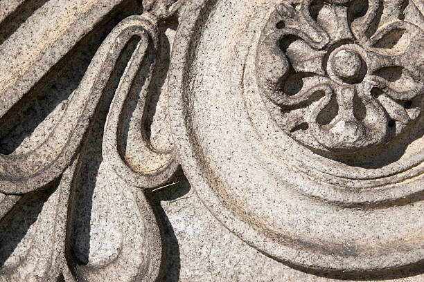 detalhe gótico - etching tan stone textured imagens e fotografias de stock