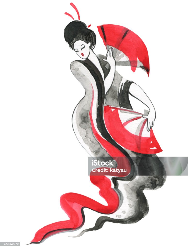Geisha Người Phụ Nữ Mặc Quần Áo Truyền Thống Phong Cách Nhật Bản ...