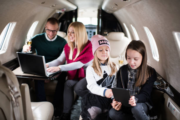 istock Family in the airplane 923263256