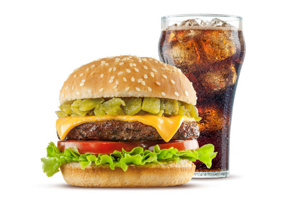 istock Green Chile Cheeseburger with Glass of Cola 923267442