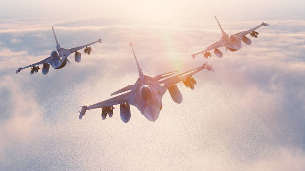 Fighters in the sky stock photo