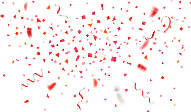 istock Colorful confetti and ribbons on transparent background 923292966