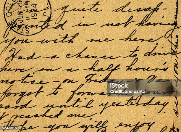 Old Letter Stock Photo - Download Image Now - Backgrounds, Black Color, Brown