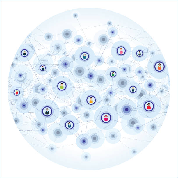 istock Vector illustration of an abstract social network scheme, which contains people icons connected to each other. 923298190