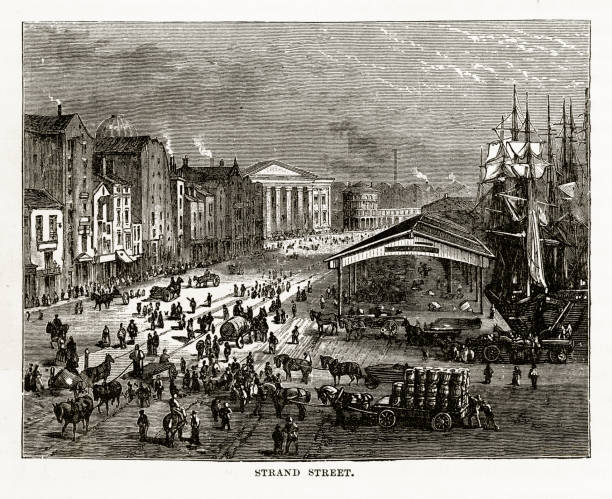 istock Strand Street in Liverpool, England Victorian Engraving, 1840 923300808