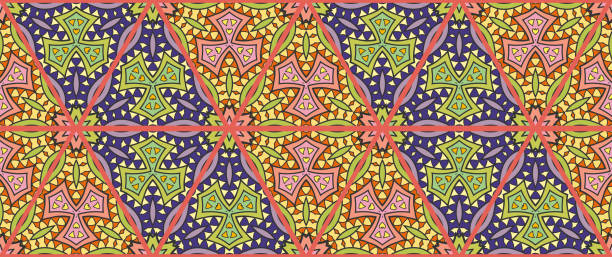 ilustrações, clipart, desenhos animados e ícones de padrão de retalhos coloridos triângulo sem emenda - quilt patchwork pattern indian culture