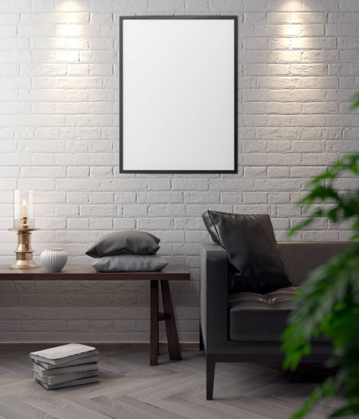 istock Mockup Poster in the interior, 3D illustration of a modern design 923306026