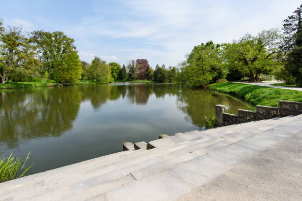 istock Lake in the city park 923308792