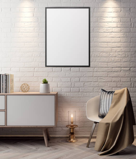 istock Mockup Poster in the interior, 3D illustration of a modern design 923309318