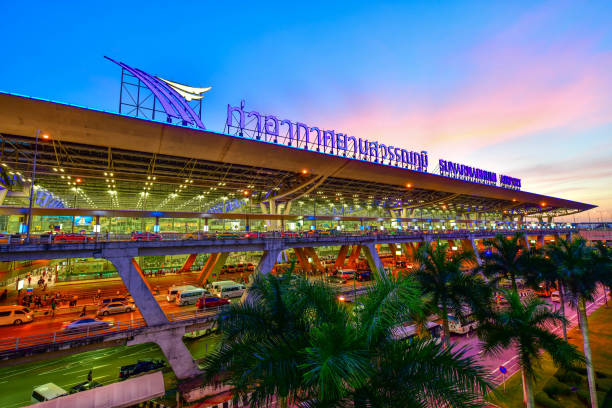 Suvarnabhumi Airport in Bangkok ,Thailand stock photo