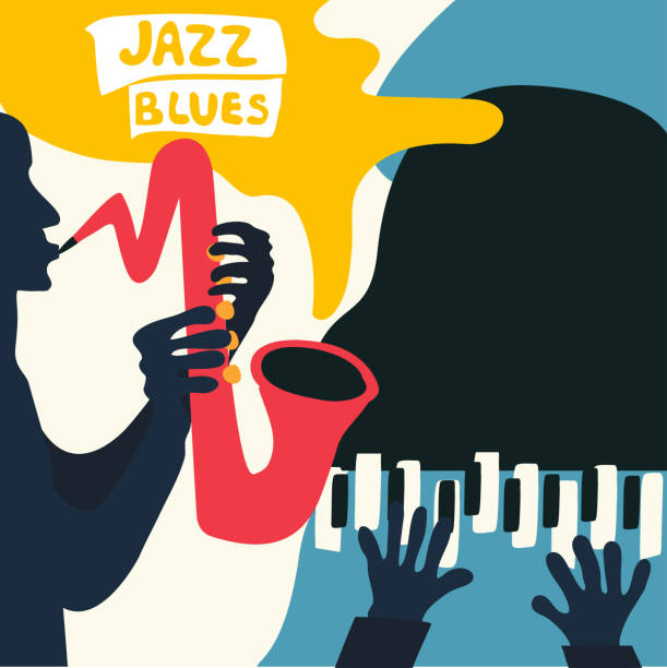 istock Jazz music festival poster with music instruments 923325494