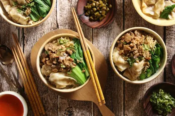 Photo of Chicken Noodle Soup with Wontons and Bok Choy