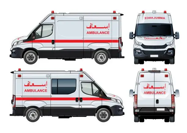 Vector illustration of Vector Ambulance Van