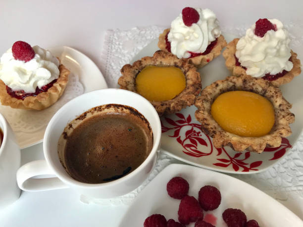 istock A cup of coffee, and cakes are on the table. 923340126
