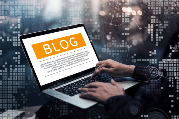 istock Blogging,blog concepts ideas with male hand using laptop 923352326