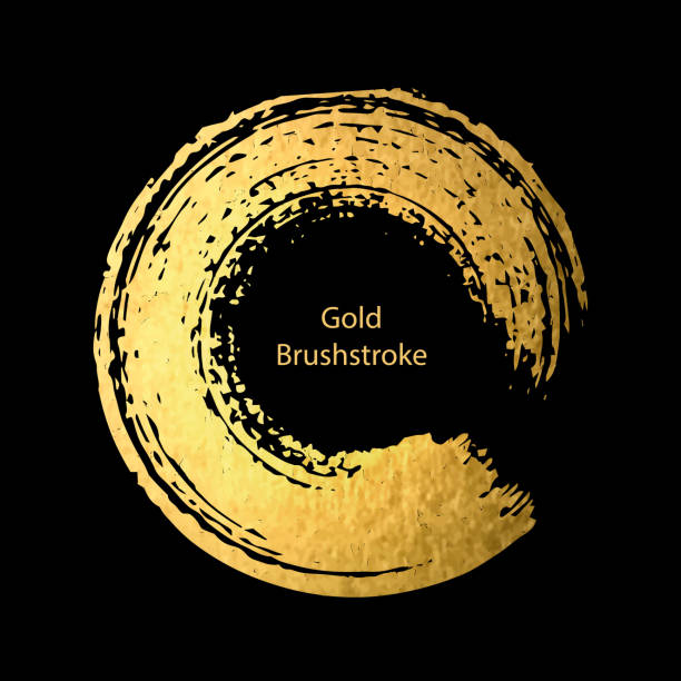 istock Gold round design templates for  for poster, brochure, invitation, cover book, catalog,  logo, banners . Vector golden abstract  background. Gold brushstroke. 923360038