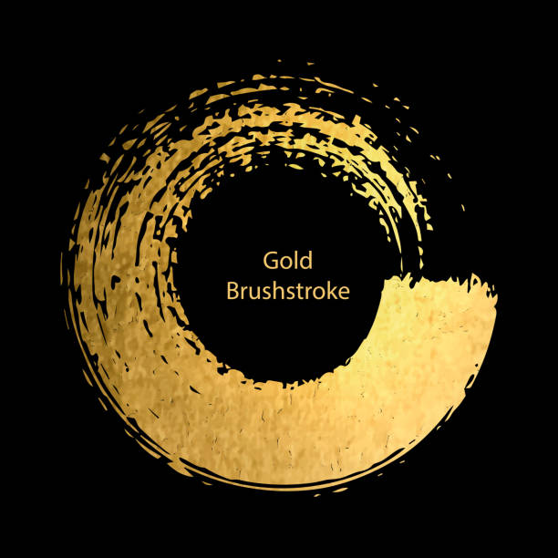 istock Gold round design templates for  for poster, brochure, invitation, cover book, catalog,  logo, banners . Vector golden abstract  background. Gold brushstroke. 923360650
