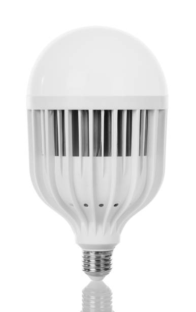 istock LED light bulb isolated on white. Close-up 923364858