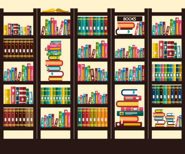 ilustrações, clipart, desenhos animados e ícones de livros da biblioteca - book backgrounds law bookshelf