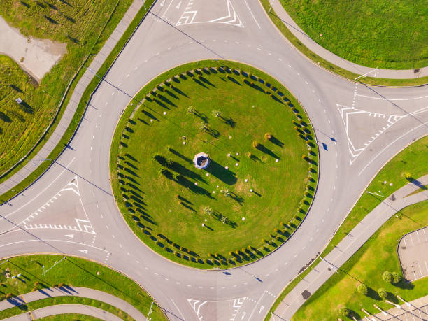 istock Top-down view of the roundabout, Sochi, Russia 923370990