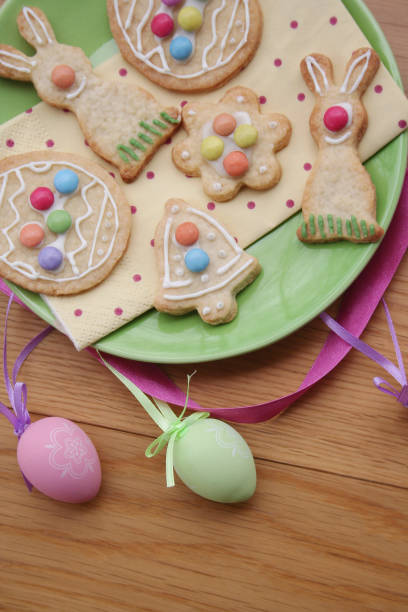 istock Easter cookies on a plate with decoration 923372636