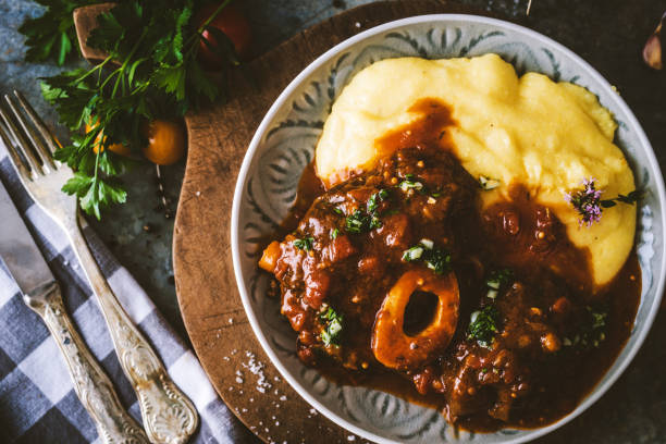 Osso bucco Beef Stew with Polenta Osso bucco Beef Stew with Polenta ossobuco stock pictures, royalty-free photos & images