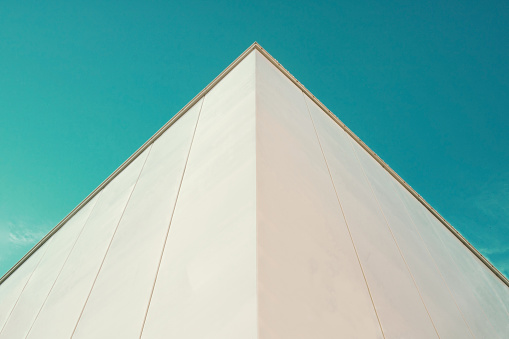 Close up of a building facade.