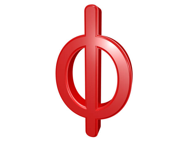 Phi - Greek letter isolated on white, 3d illustration