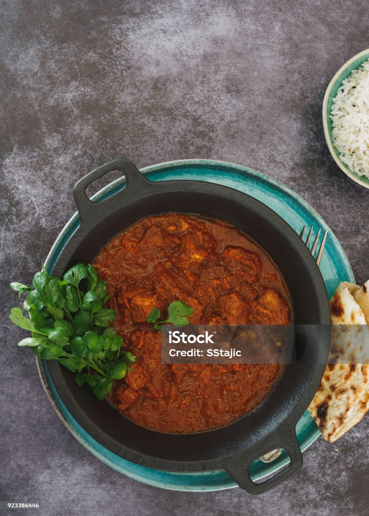 Rogan Josh mit Lammfleisch und Reis, Indien - Lizenzfrei Lamm - Fleisch Stock-Foto