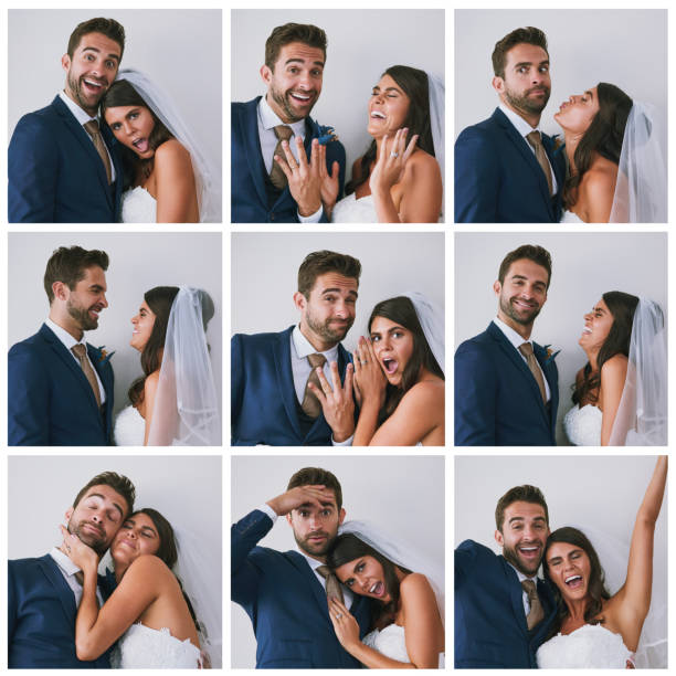 ce qui est un jour de mariage sans les souvenirs ? - people smiling variation multiple image photos et images de collection