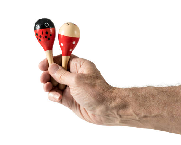 istock Cinco de Mayo white background with arm holding maracas 923398148