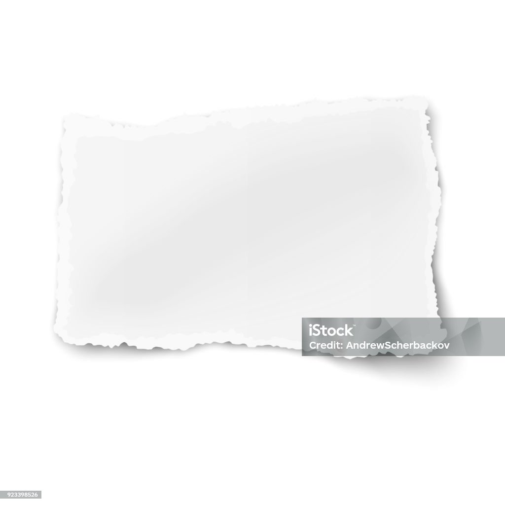 Vector Rectangular Square Ragged Paper Fragment With Soft Shadow ...