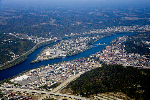 Aerial view of Wheeling West Virginia photograph taken Oct 2007