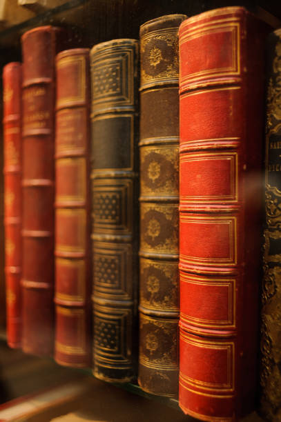 Antique Books on Bookshelf