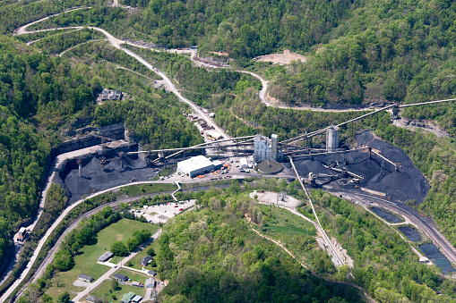 Aerial view of coal preperation plant southern West Virginia photograph taken April 2010