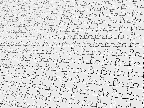 White Puzzle Background - White Background - 3D Rendering