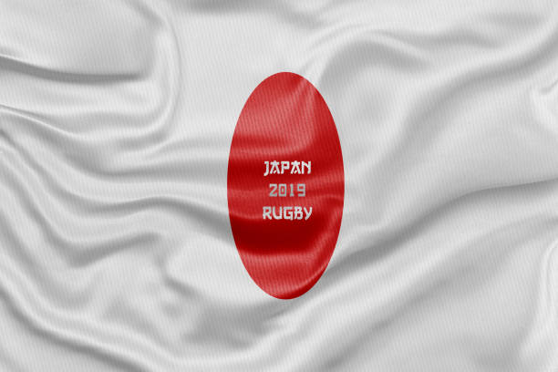 3D Rendered flag for Japan rugby in 2019