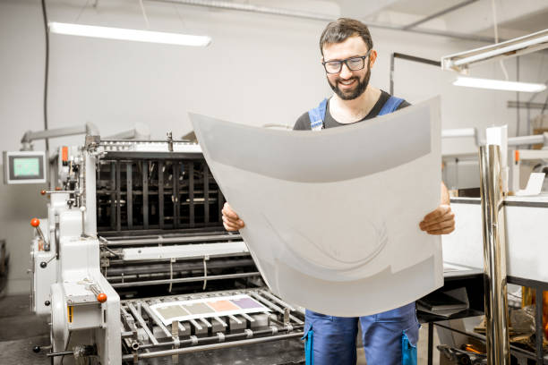 istock Checking printing quality at the printing plant 923430884